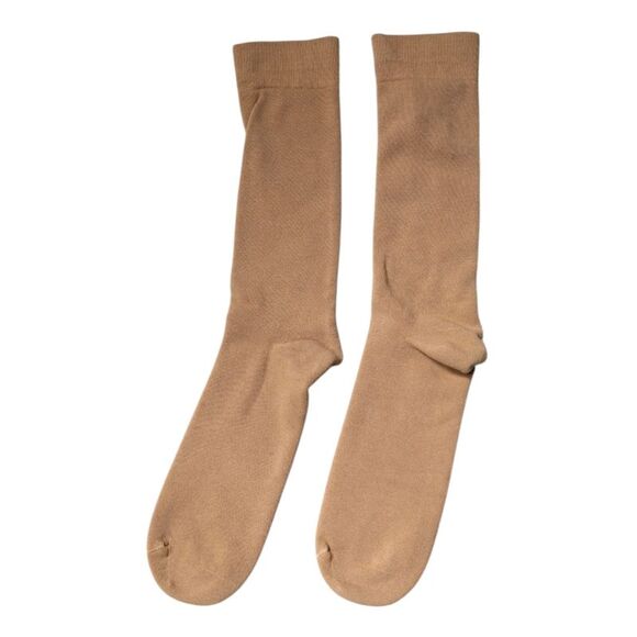 Dolce & Gabbana Brown Solid Cotton Mid Calf Men Men's Socks
